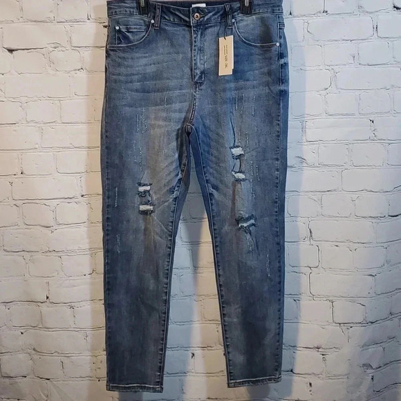 special A Denim - Special A Womens Jeans Size 2XL Distressed Medium Dark Wash Skinny NWT